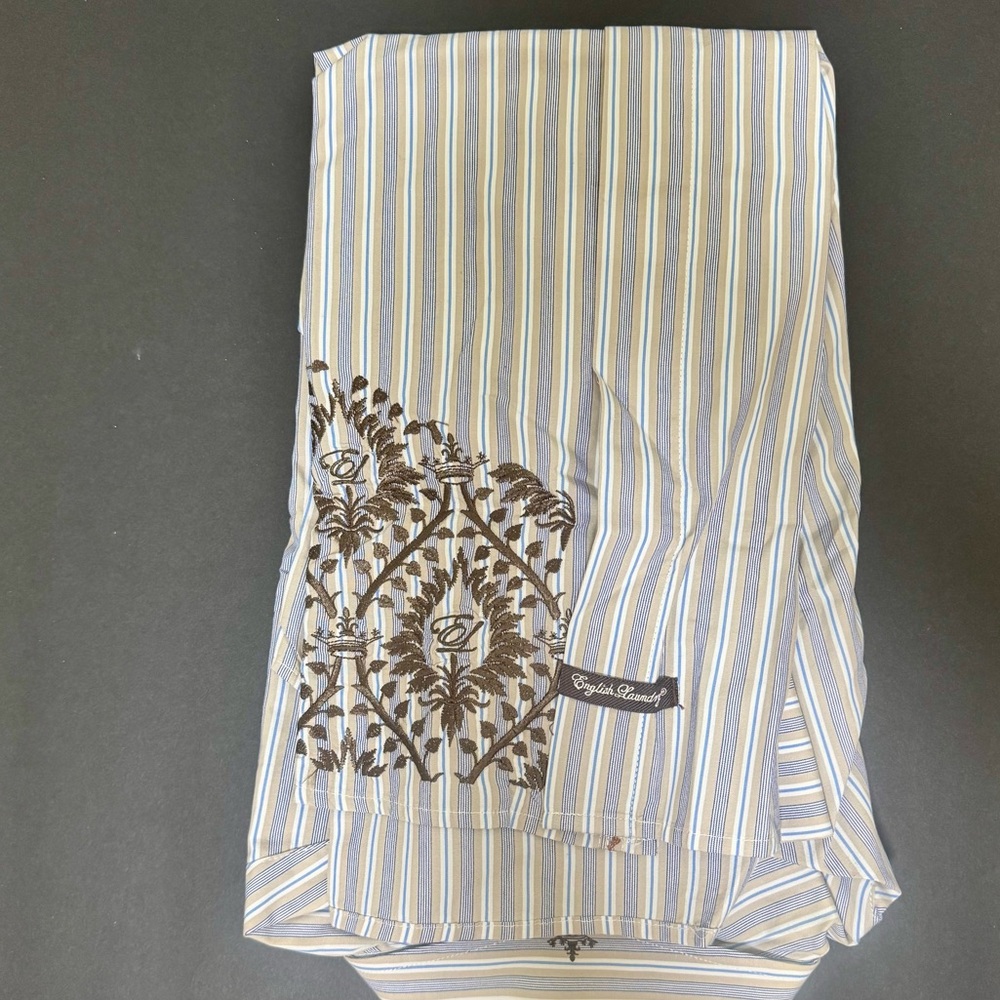 English Laundry Blue and White Casual Button Down Shirt - Picture 5 of 8